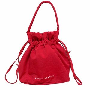 Fenty Beauty Red Drawstring Mini Bucket Bag Pouch Travel Cosmetic Gift New
